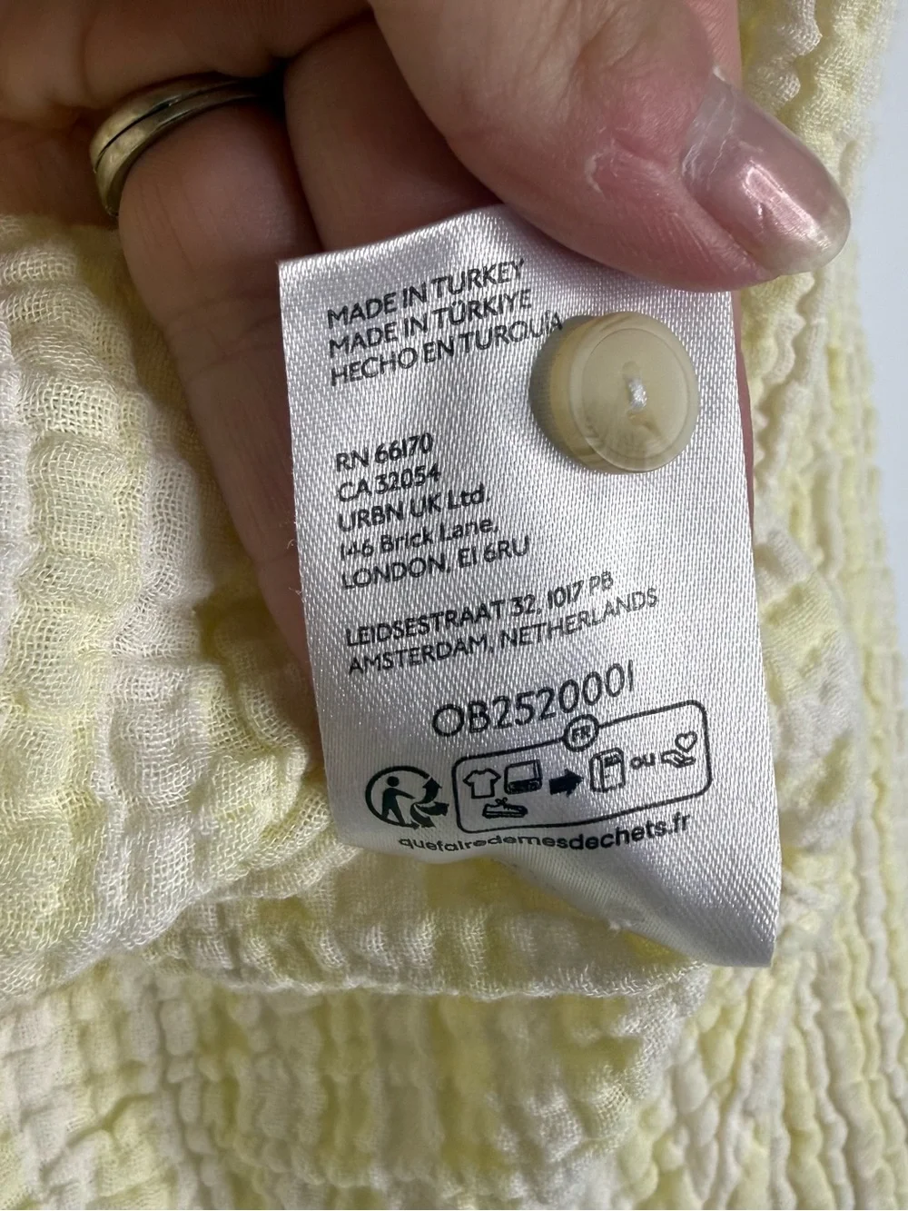 Pilcro by Anthropologie Seersucker Button Up Shirt Large Yellow Cotton Top